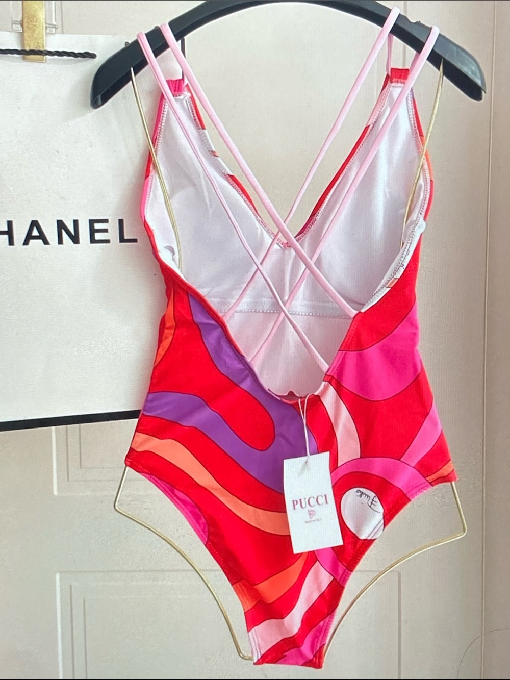 Emilio Pucci Red Pink Purple Swirl One-Piece - Picture 16 of 16
